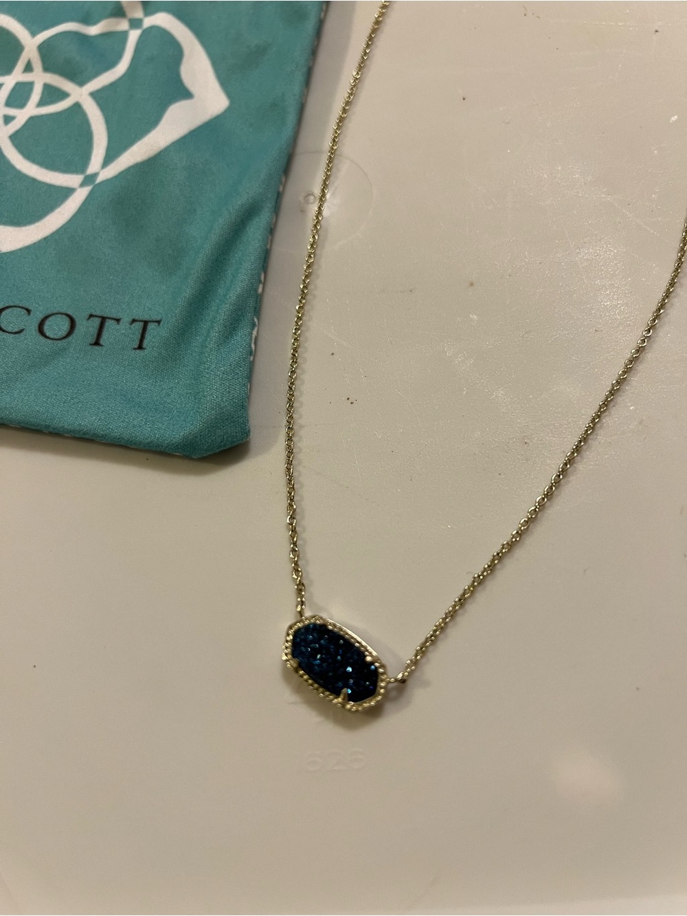 Kendra Scott Elisa Necklace - Dark Blue Drusy